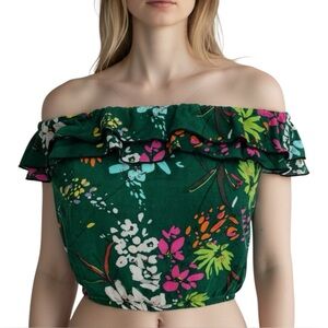 Vintage HeartSoul Floral Ruffle Tube Top Juniors Large / Women’s Small-Medium